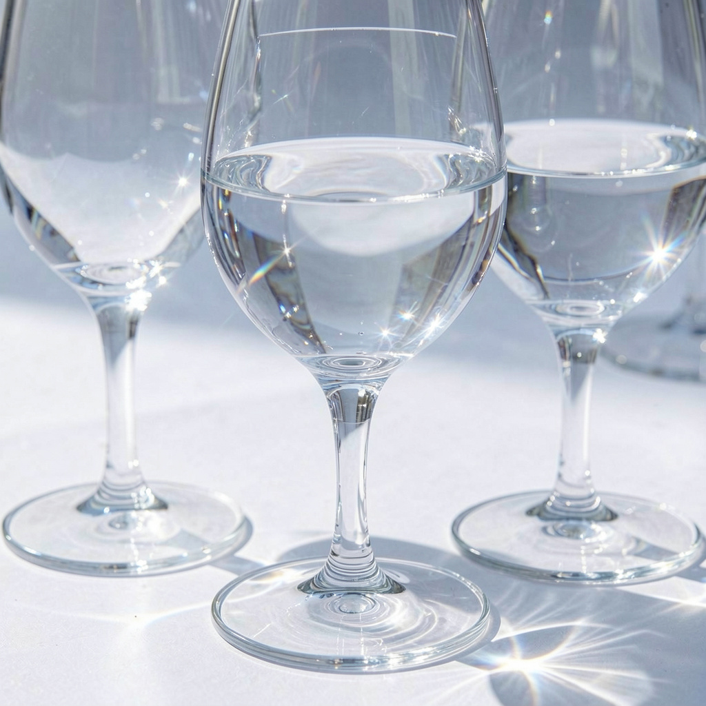 Crystal clear water in elegant glass